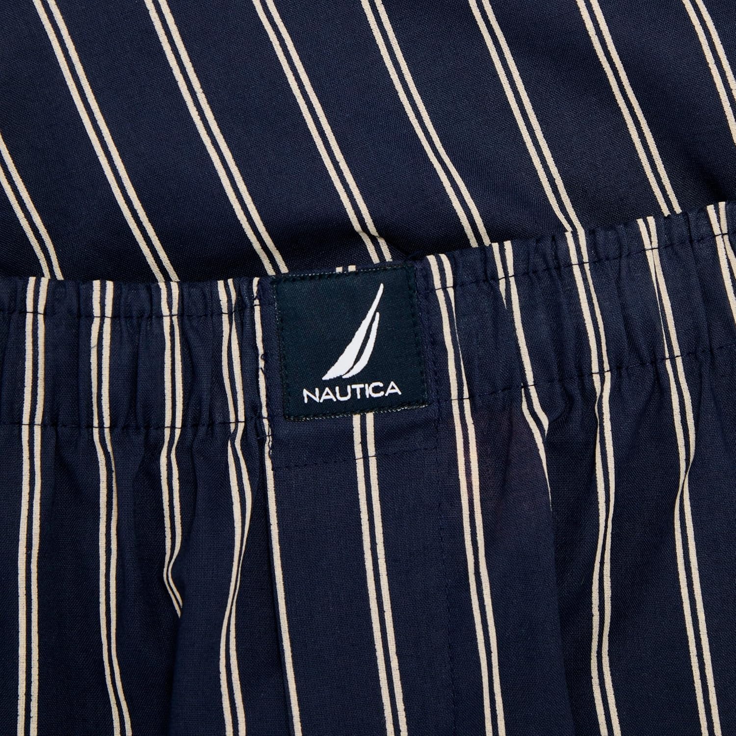 image:imageNautica Mens Classic Cotton 3Pack Woven BoxersStripes Blue and White 3 Pack