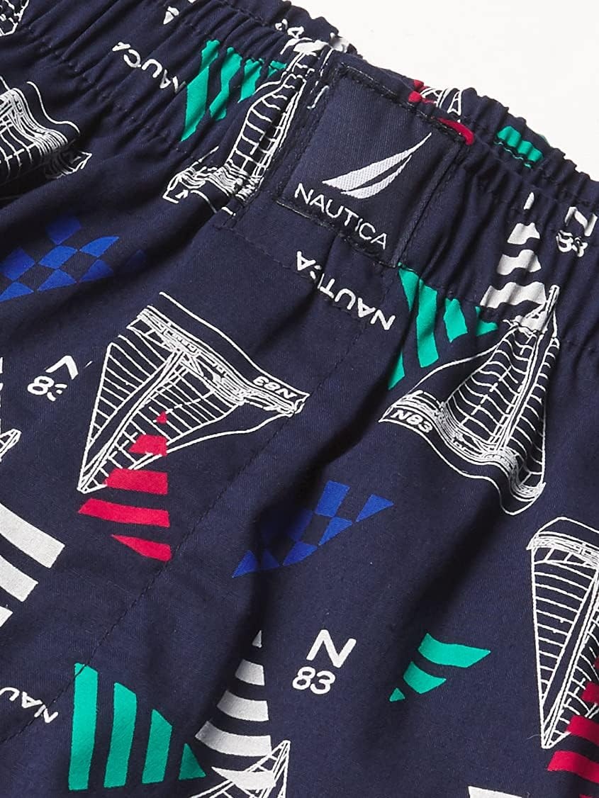 image:imageNautica Mens Classic Cotton 3Pack Woven BoxersWindsurf BlueNautica RedSail Blue Print