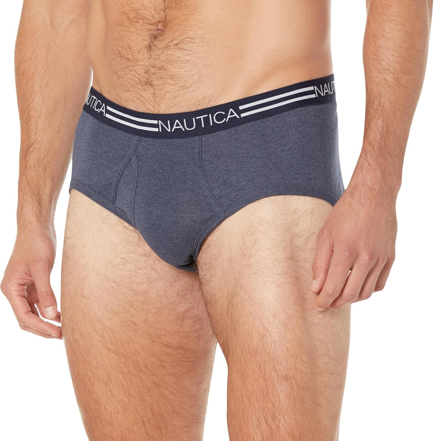 image:imageNautica Mens Classic Cotton 3pack Fly Front BriefsPeacoat HeatherCharcoal HeatherHeather Grey