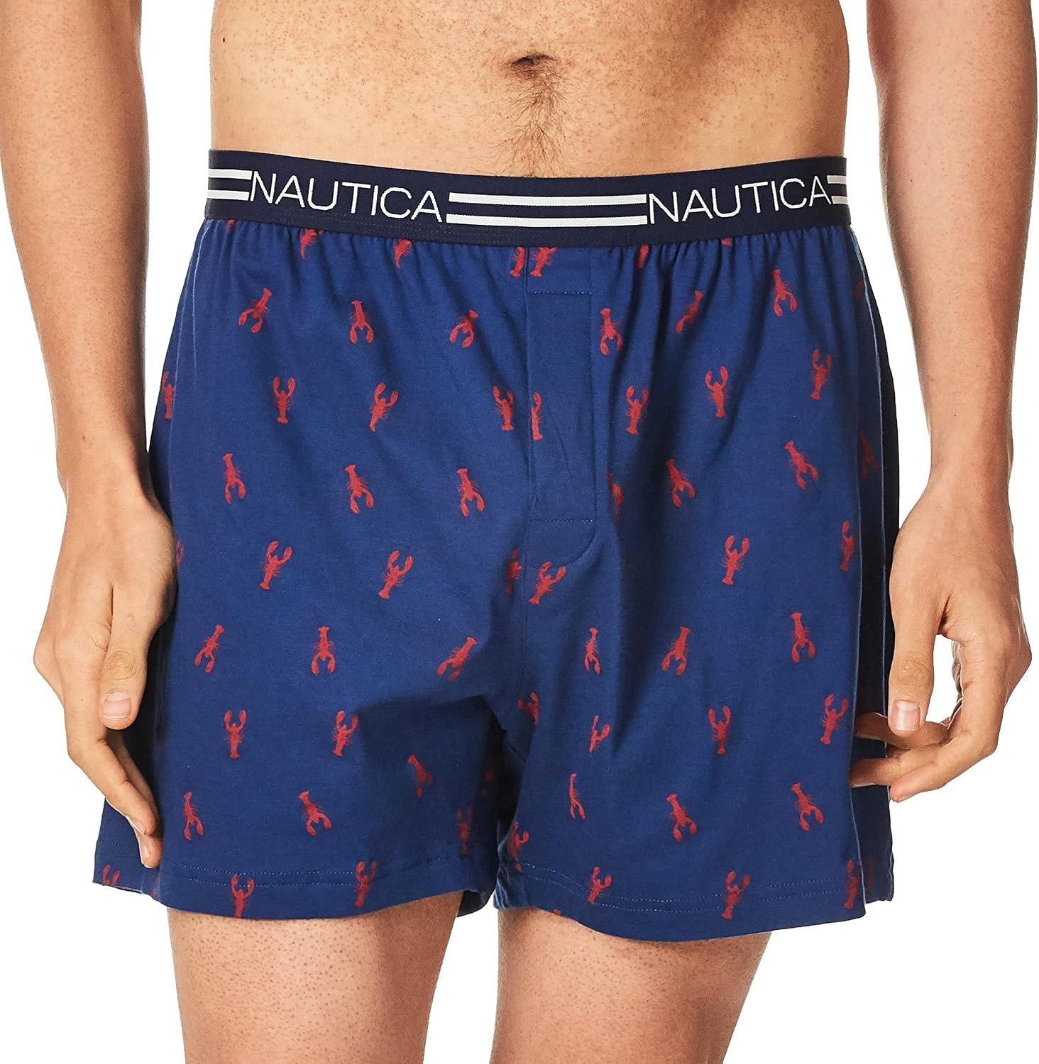 image:imageNautica Mens Classic Cotton Loose Knit BoxerLobsterestate Blue