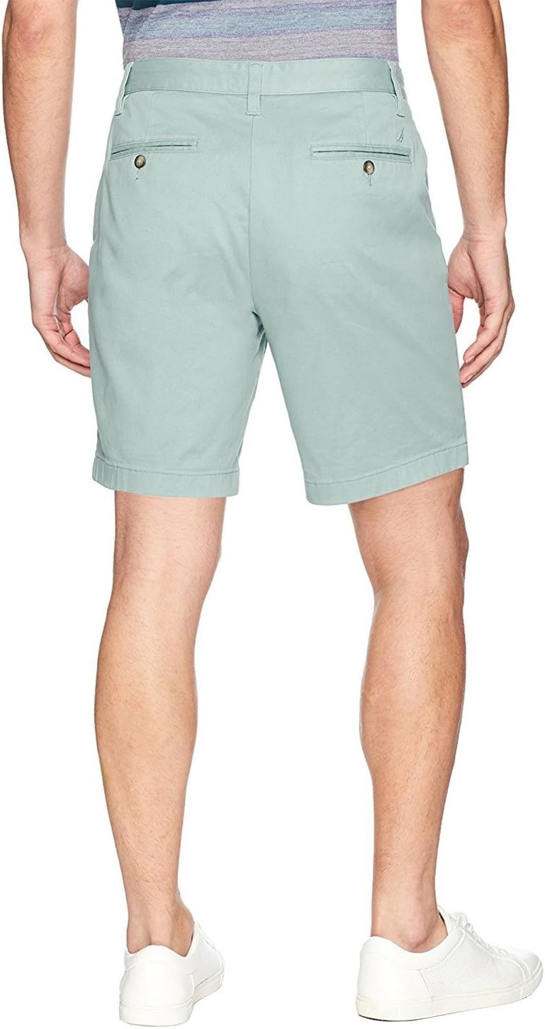 image:imageNautica Mens Classic Fit Flat Front Stretch Solid Chino Deck ShortJade Frost