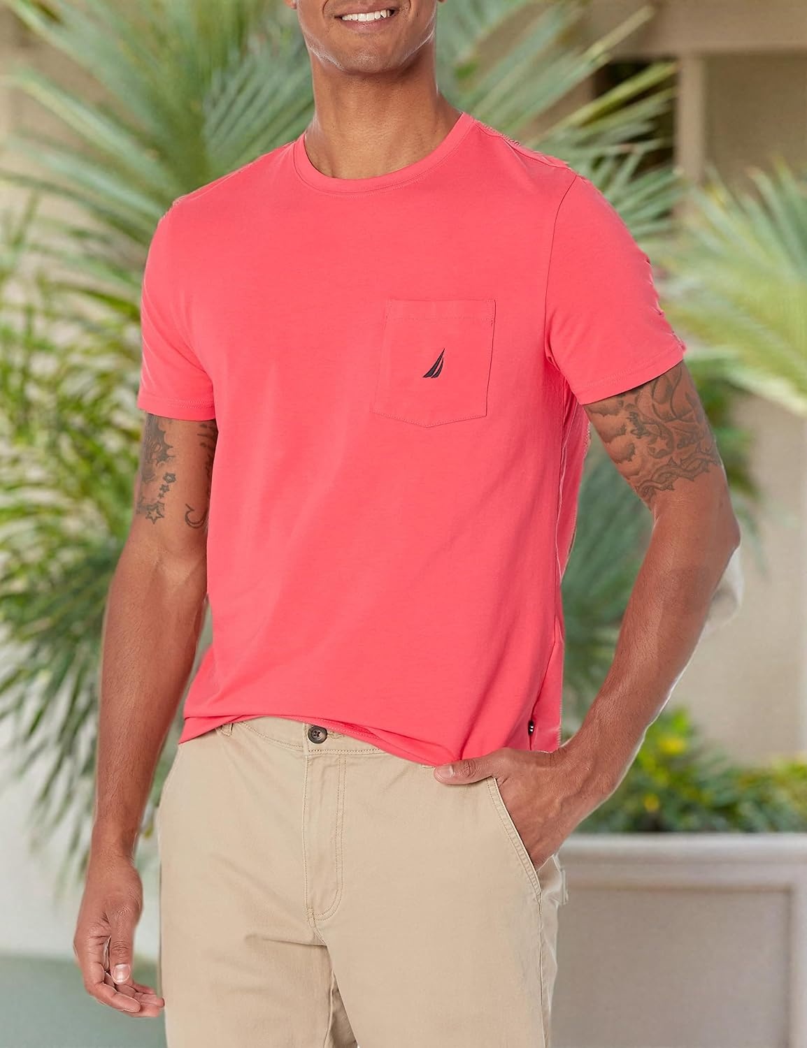 image:imageNautica Mens Classic Fit Pocket TShirtMelon Berry