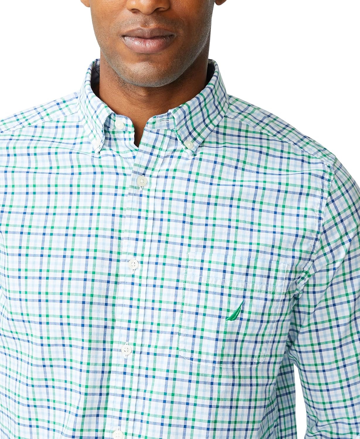 image:imageNautica Mens Classic Fit Stretch Solid Long Sleeve Button Down ShirtCosmic Fern