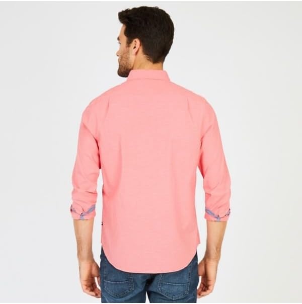 image:imageNautica Mens Classic Fit Stretch Solid Long Sleeve Button Down ShirtDreamy Coral