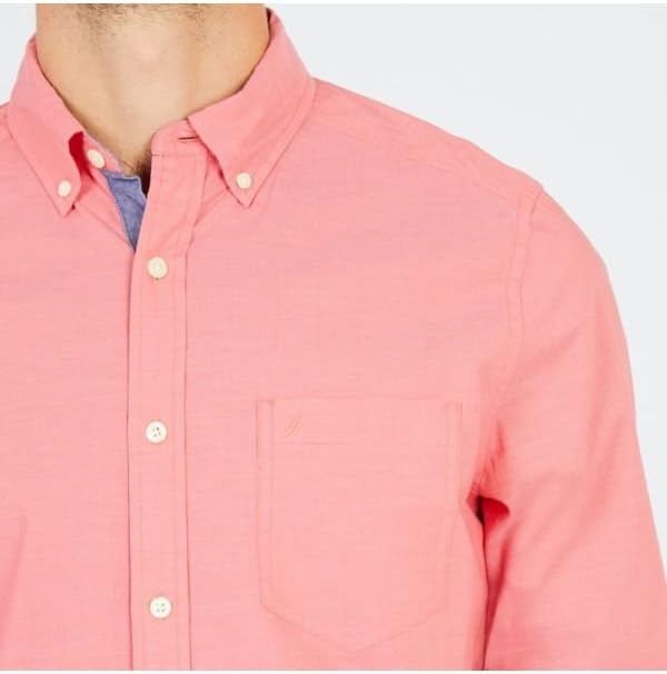 image:imageNautica Mens Classic Fit Stretch Solid Long Sleeve Button Down ShirtDreamy Coral