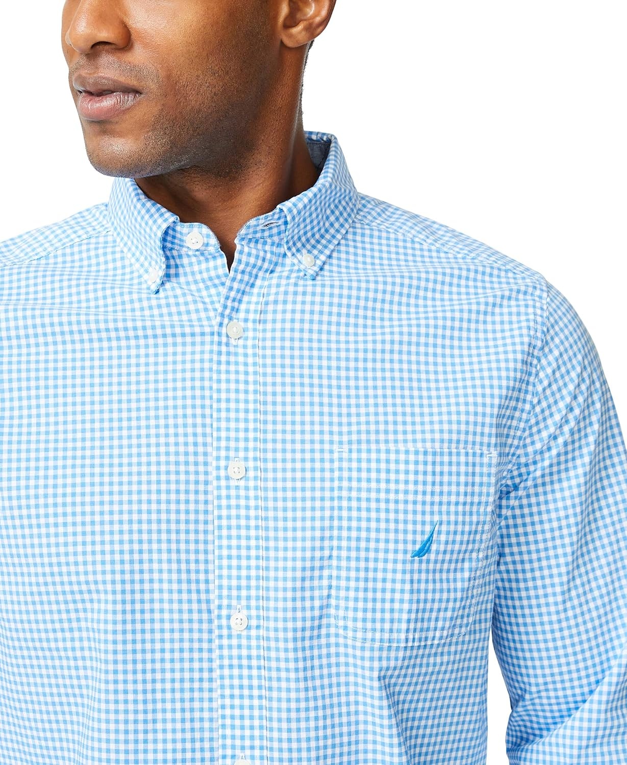 image:imageNautica Mens Classic Fit Stretch Solid Long Sleeve Button Down ShirtLight French Blue