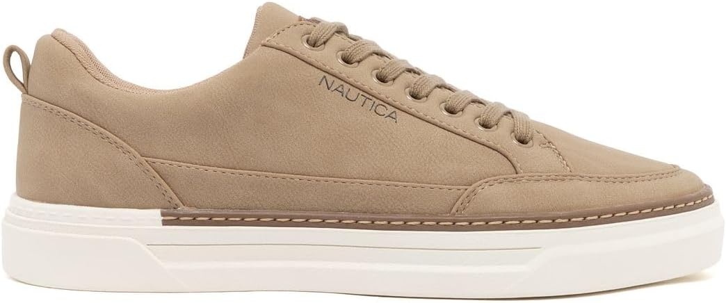 image:imageNautica Mens Classic LaceUp Low Top Fashion Sneaker Loafer Stylish and Comfortable Casual ShoeLight Taupecolson