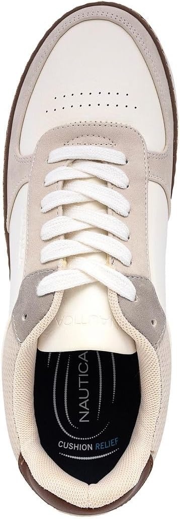image:imageNautica Mens Classic LaceUp Low Top Fashion Sneaker Loafer Stylish and Comfortable Casual ShoeLight Taupesavar