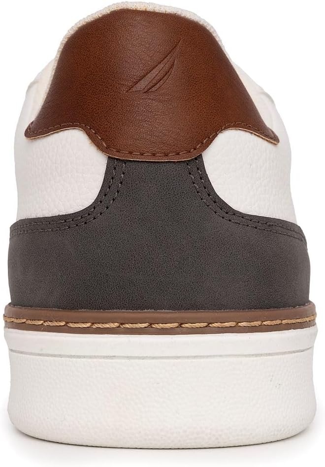 image:imageNautica Mens Classic LaceUp Low Top Fashion Sneaker Loafer Stylish and Comfortable Casual ShoeWhite Grey Tanhoyt