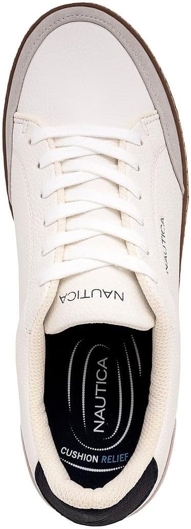 image:imageNautica Mens Classic LaceUp Low Top Fashion Sneaker Loafer Stylish and Comfortable Casual ShoeWhite Greyjaro