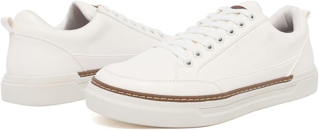 image:imageNautica Mens Classic LaceUp Low Top Fashion Sneaker Loafer Stylish and Comfortable Casual ShoeWhitecolson