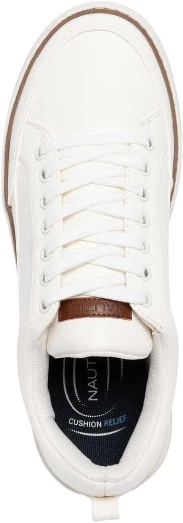 image:imageNautica Mens Classic LaceUp Low Top Fashion Sneaker Loafer Stylish and Comfortable Casual ShoeWhitecolson