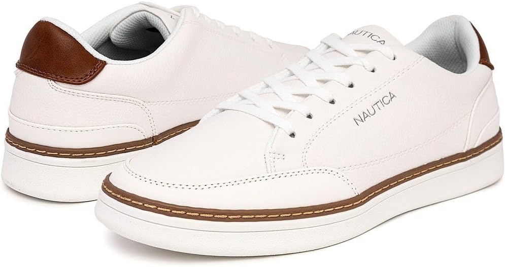 image:imageNautica Mens Classic LaceUp Low Top Fashion Sneaker Loafer Stylish and Comfortable Casual ShoeWhitejaro