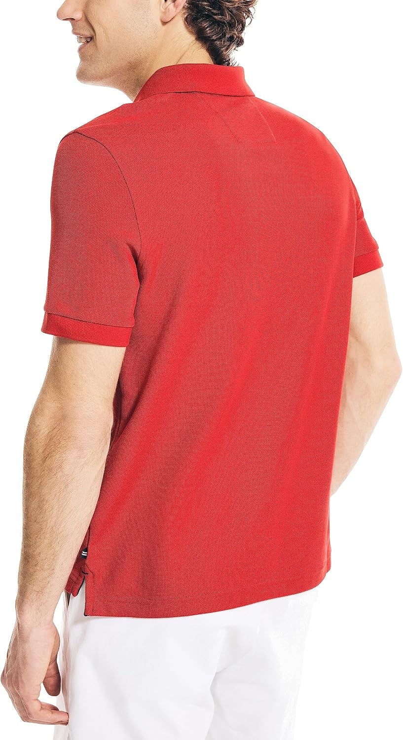 image:imageNautica Mens Classic Short Sleeve Solid Performance Deck Polo ShirtNautica Red