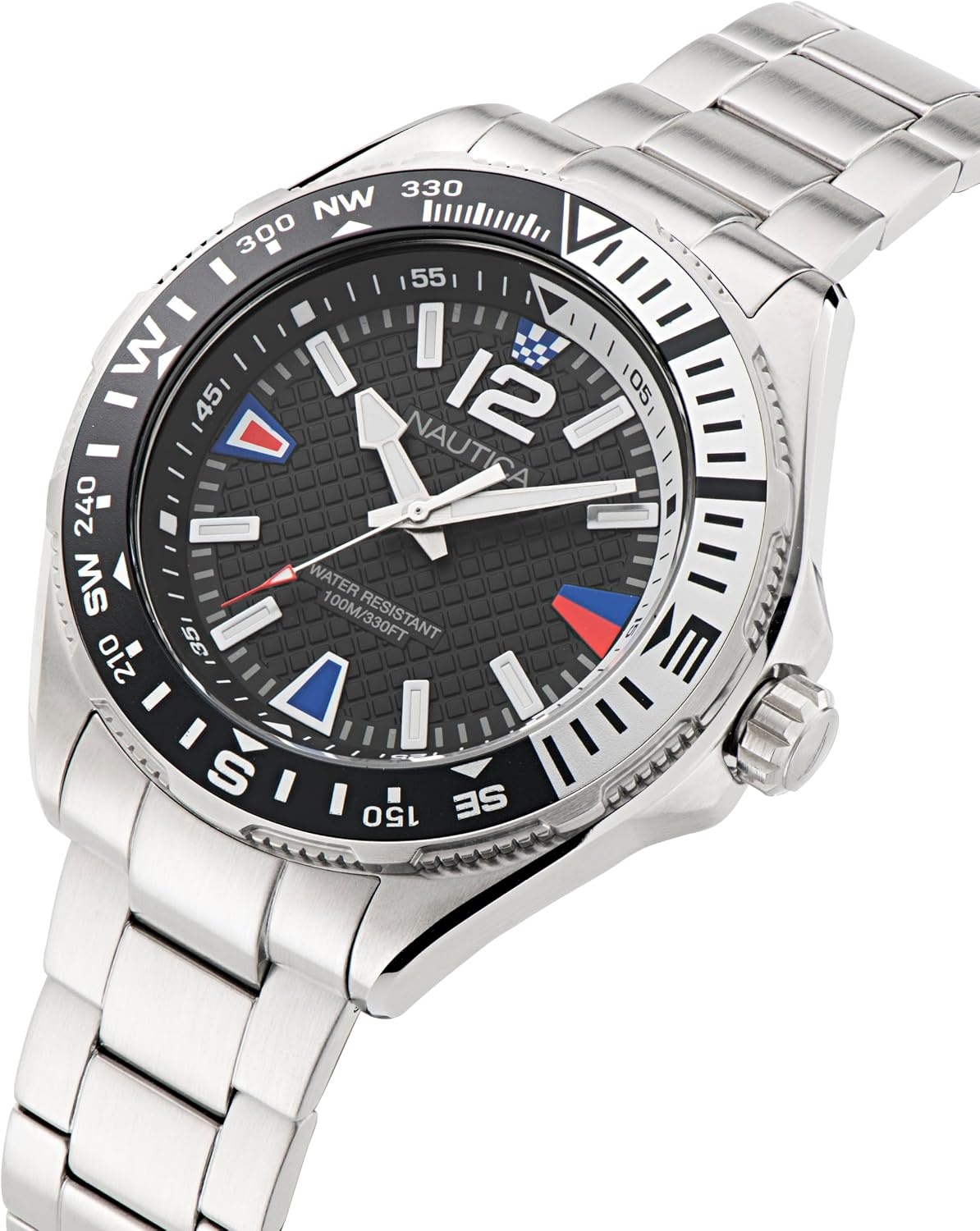 image:imageNautica Mens Clearwater Beach WatchBlack SiliconeBlackSilver
