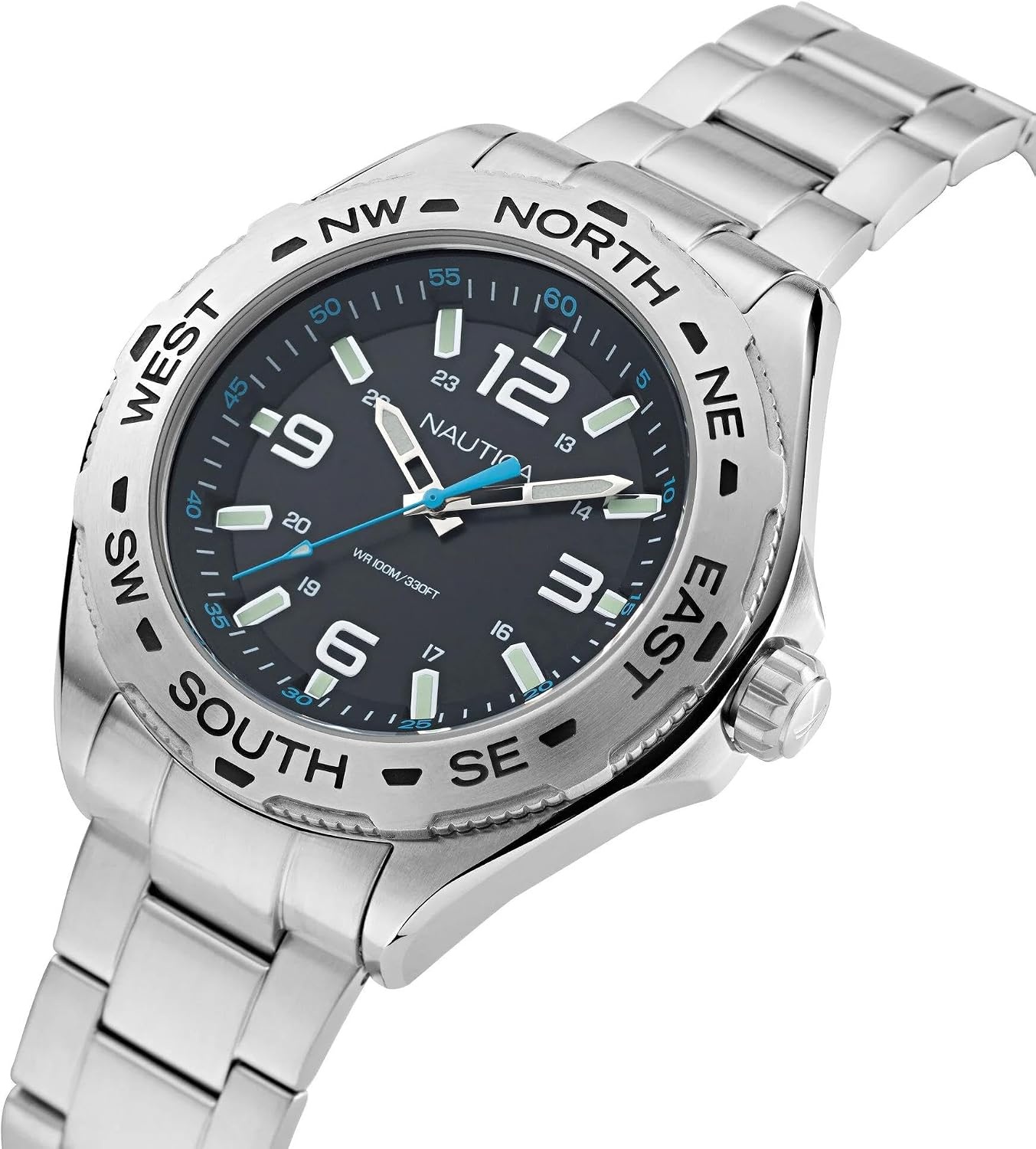 image:imageNautica Mens Clearwater Beach WatchSilverBlackSilver