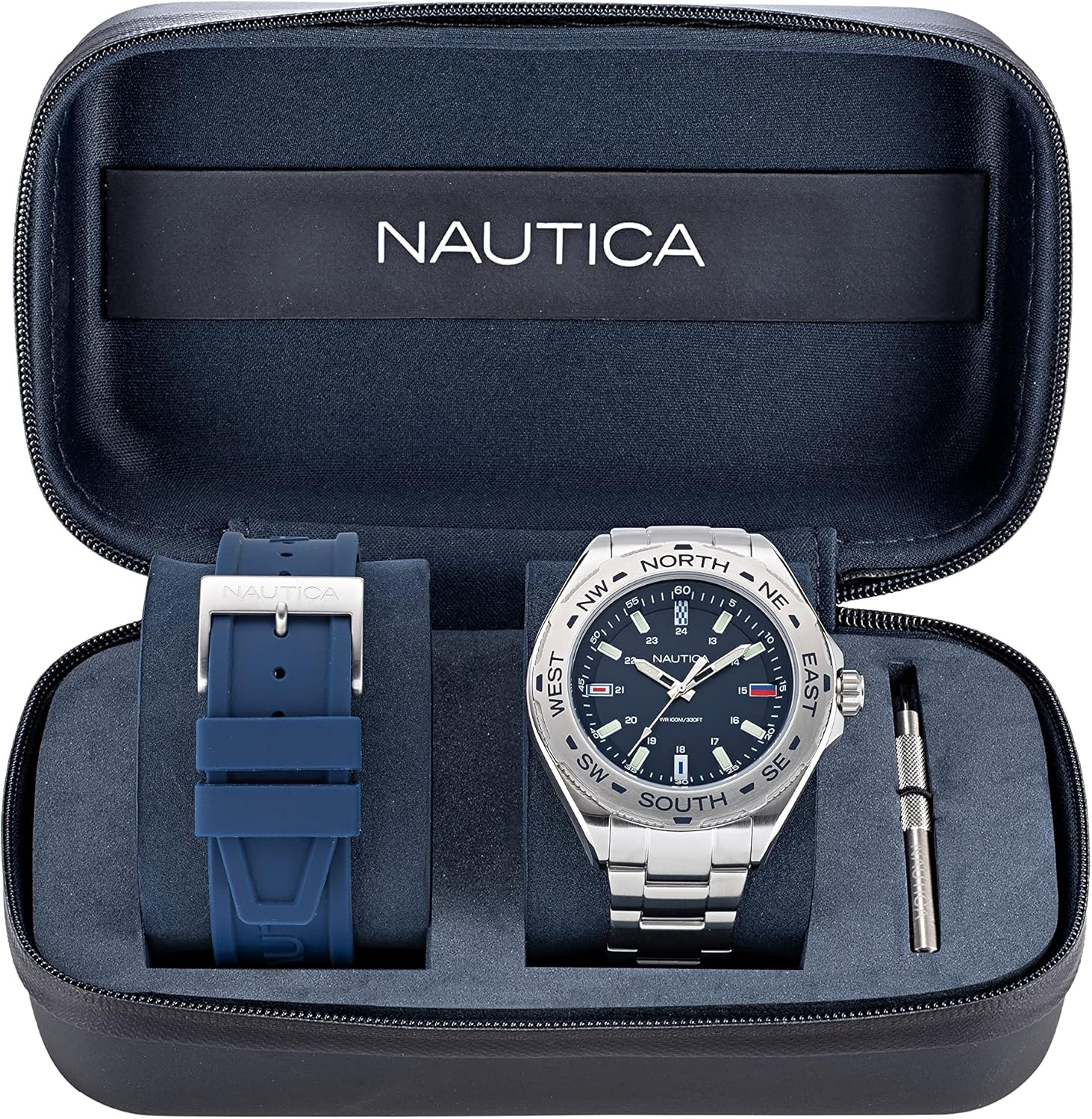 image:imageNautica Mens Clearwater Beach WatchSilverBlueSilver