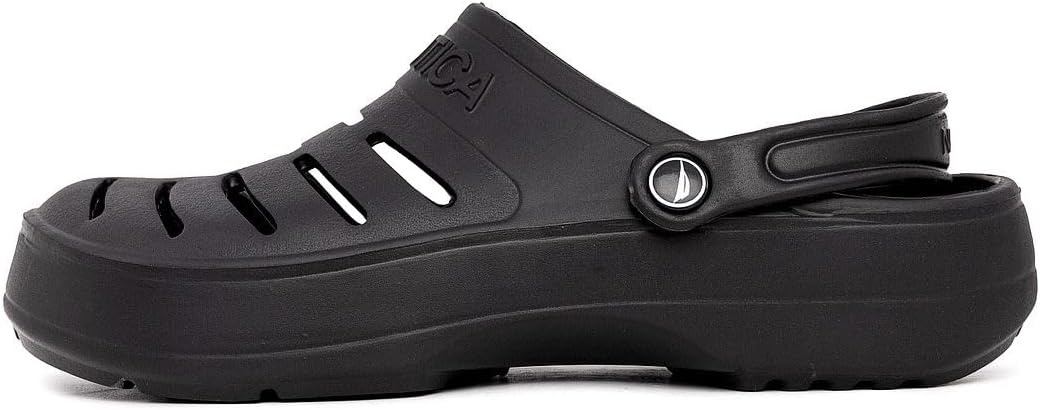 image:imageNautica Mens Clogs Athletic Sports Sandal SlipOn with Adjustable Back Strap Water ShoesFuzzy Slippers River EdgeBlack River Edge