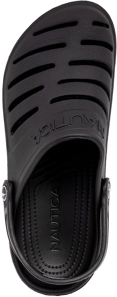 image:imageNautica Mens Clogs Athletic Sports Sandal SlipOn with Adjustable Back Strap Water ShoesFuzzy Slippers River EdgeBlack River Edge