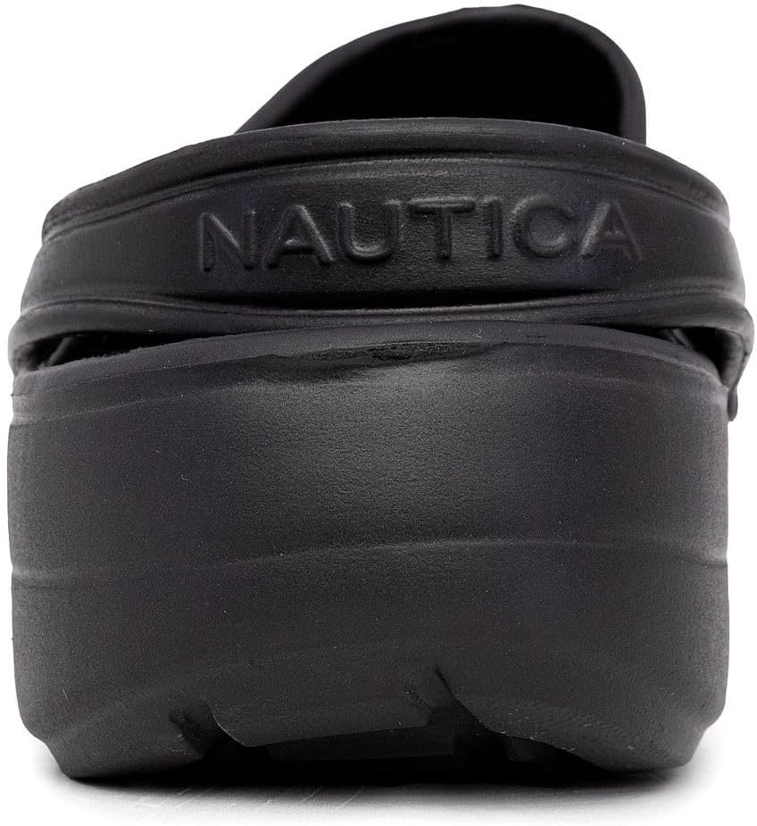 image:imageNautica Mens Clogs Athletic Sports Sandal SlipOn with Adjustable Back Strap Water ShoesFuzzy Slippers River EdgeBlack River Edge