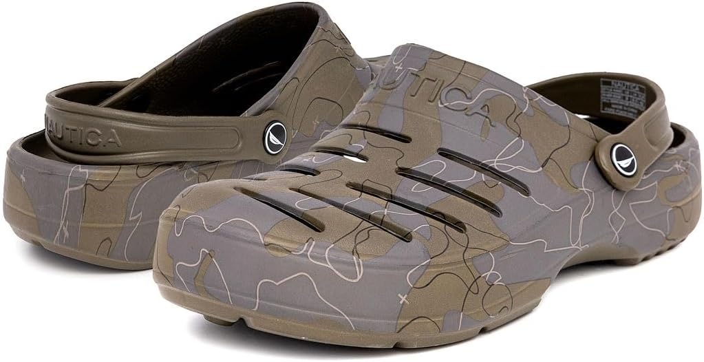 image:imageNautica Mens Clogs Athletic Sports Sandal SlipOn with Adjustable Back Strap Water ShoesFuzzy Slippers River EdgeCamo River Edge