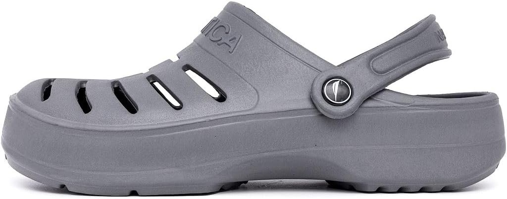 image:imageNautica Mens Clogs Athletic Sports Sandal SlipOn with Adjustable Back Strap Water ShoesFuzzy Slippers River EdgeGrey River Edge