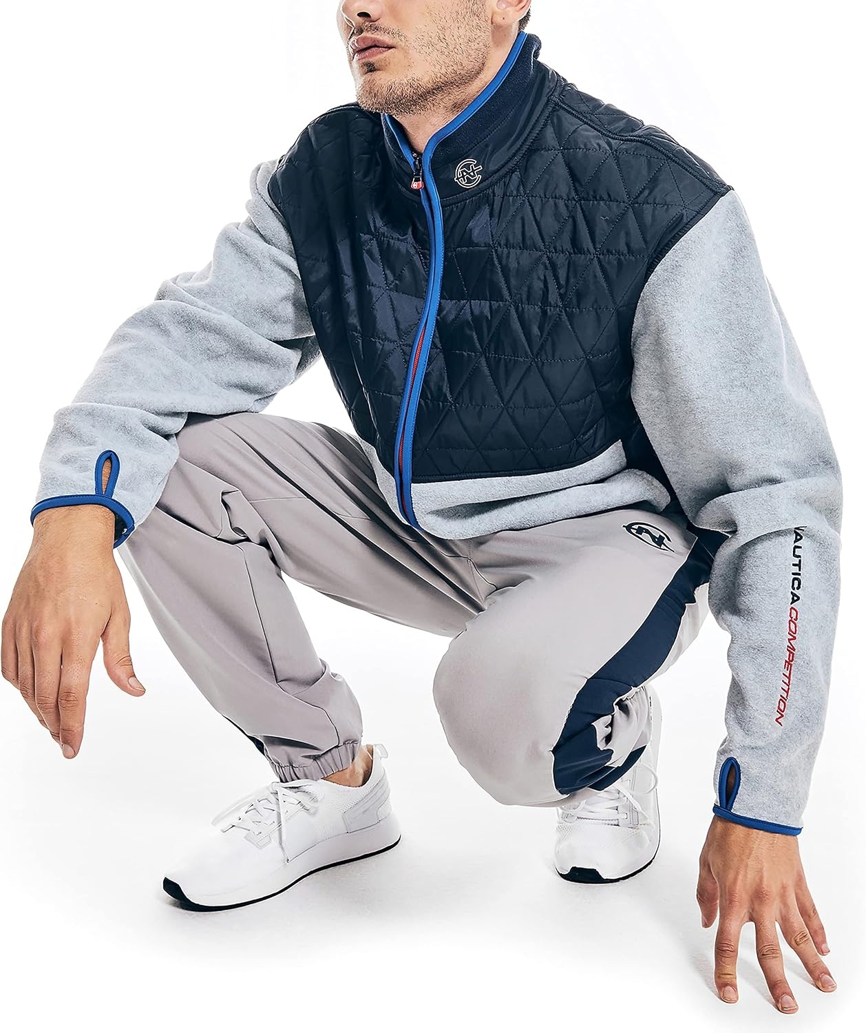 image:imageNautica Mens Competition Sustainably Crafted Fullzip Mockneck JacketGrey Heather