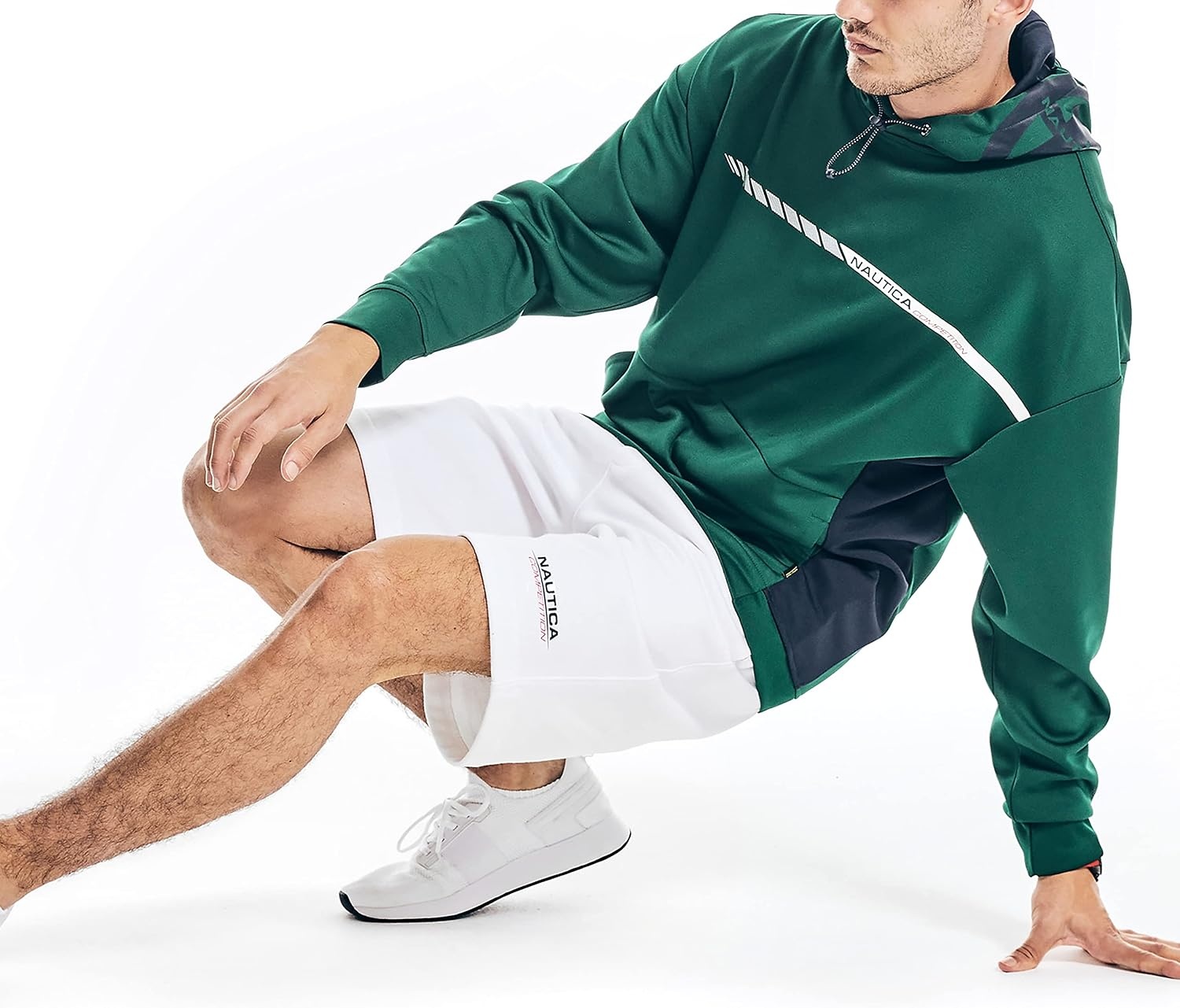 image:imageNautica Mens Competition Sustainably Crafted Logo Drawcord Pullover HoodieTidal Green