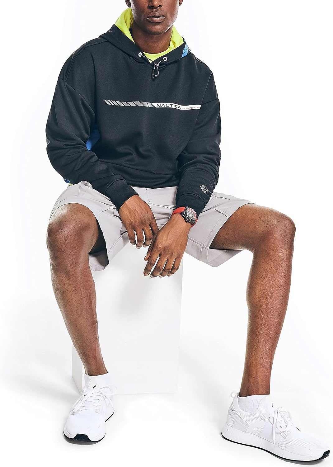 image:imageNautica Mens Competition Sustainably Crafted Logo Drawcord Pullover HoodieTrue Black