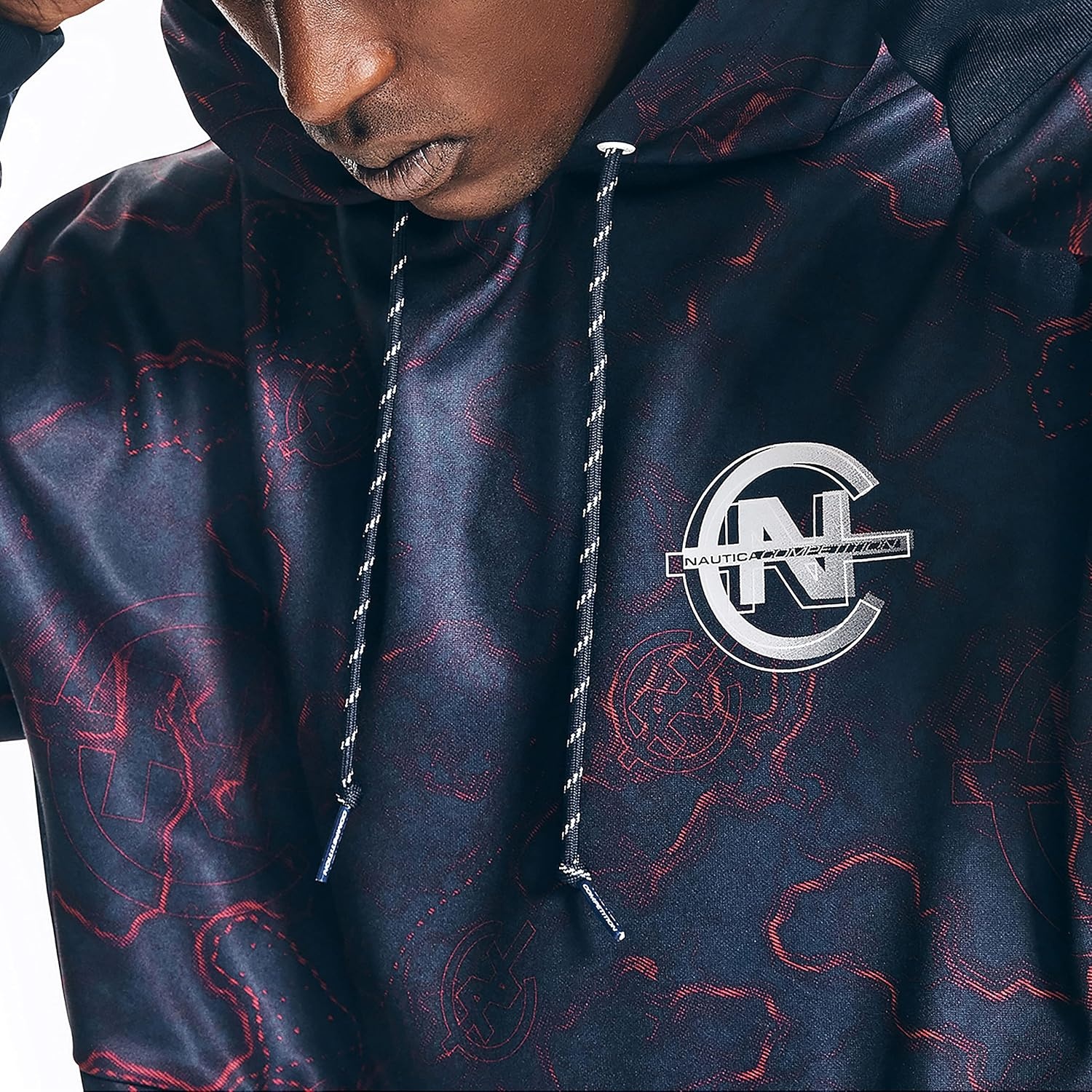 image:imageNautica Mens Competition Sustainably Crafted Printed HoodieNavy