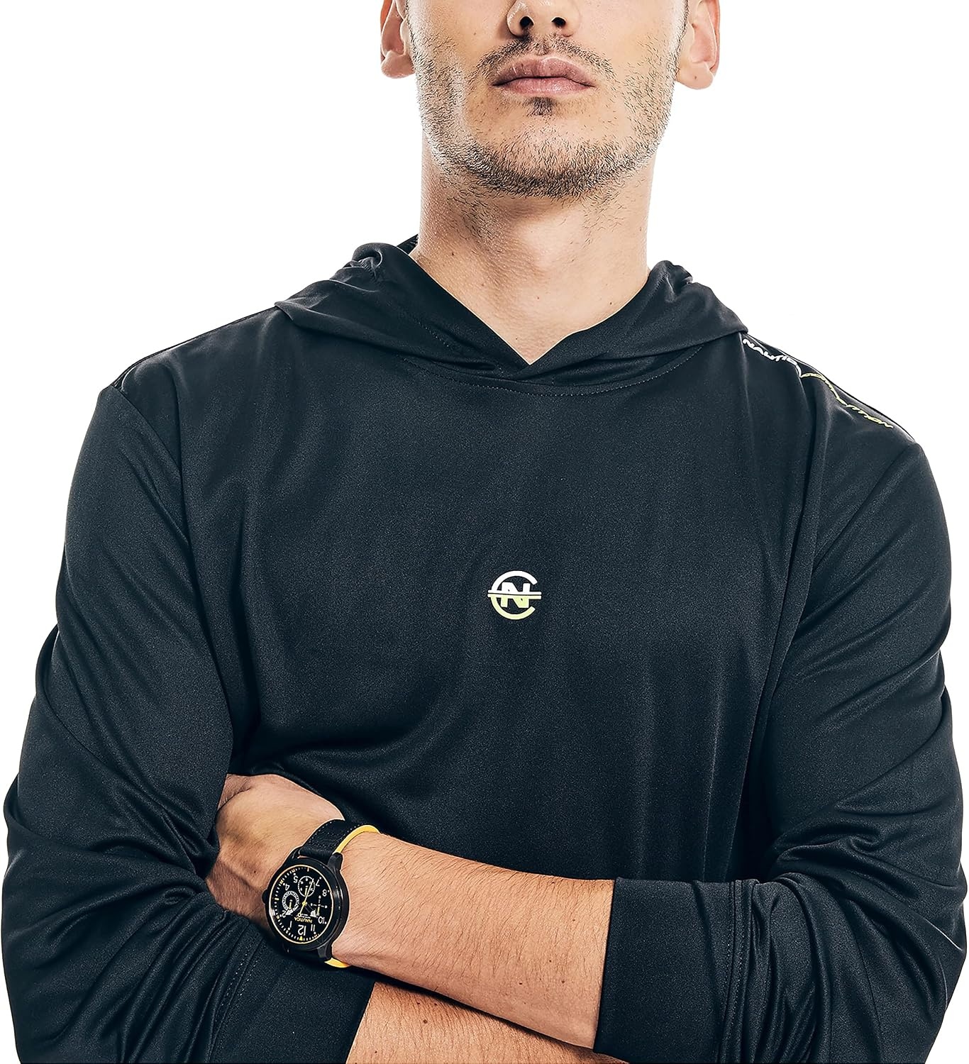 image:imageNautica Mens Competition Sustainably Crafted Pullover Hoodie SweatshirtTrue Black