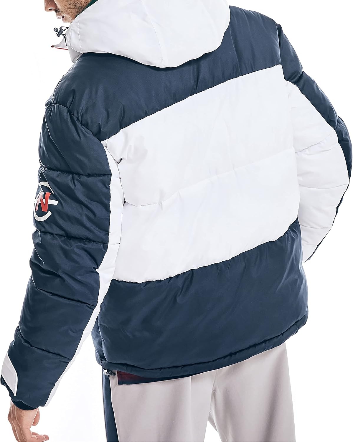 image:imageNautica Mens Competition Sustainably Crafted Tempasphere Colorblock ParkaNavy