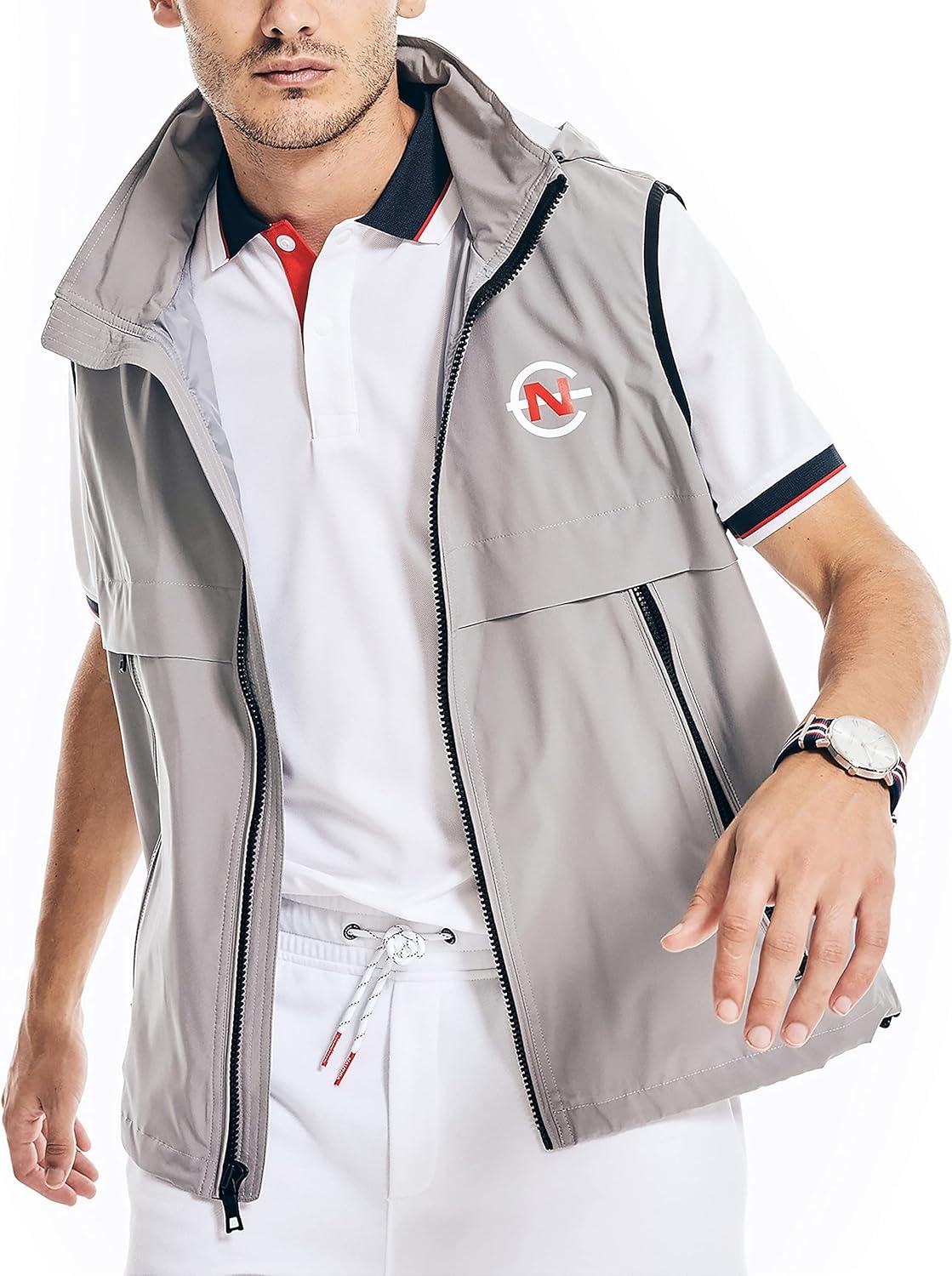 image:imageNautica Mens Competition Sustainably Crafted VestSharkfin Grey