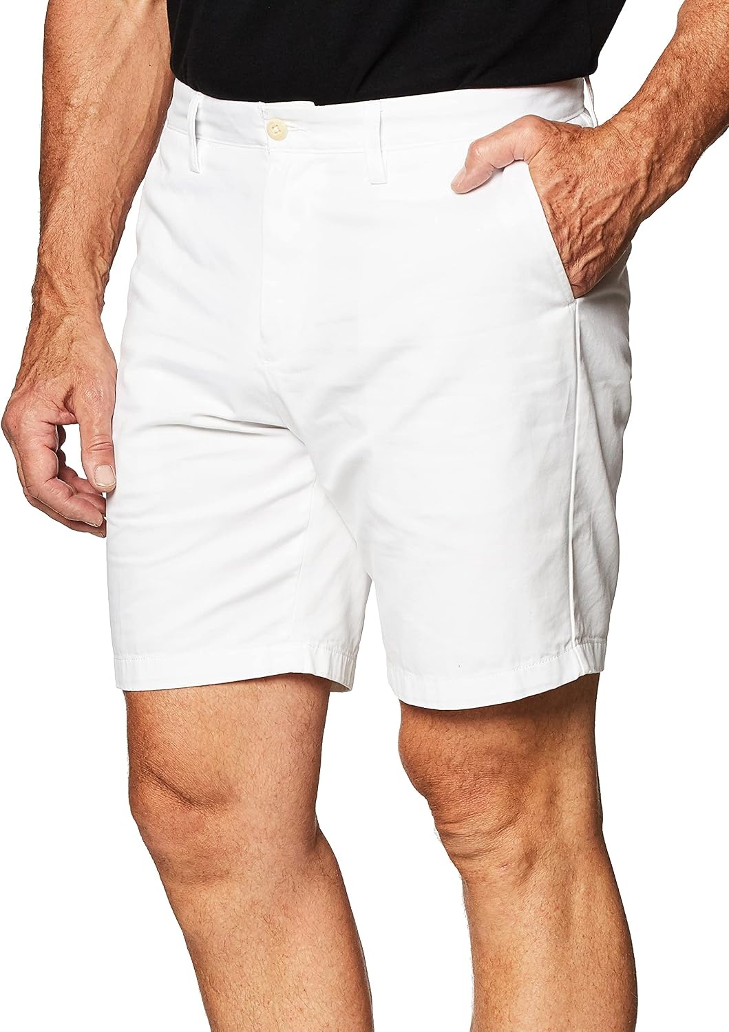 image:imageNautica Mens Cotton Twill Flat Front Chino ShortBright White