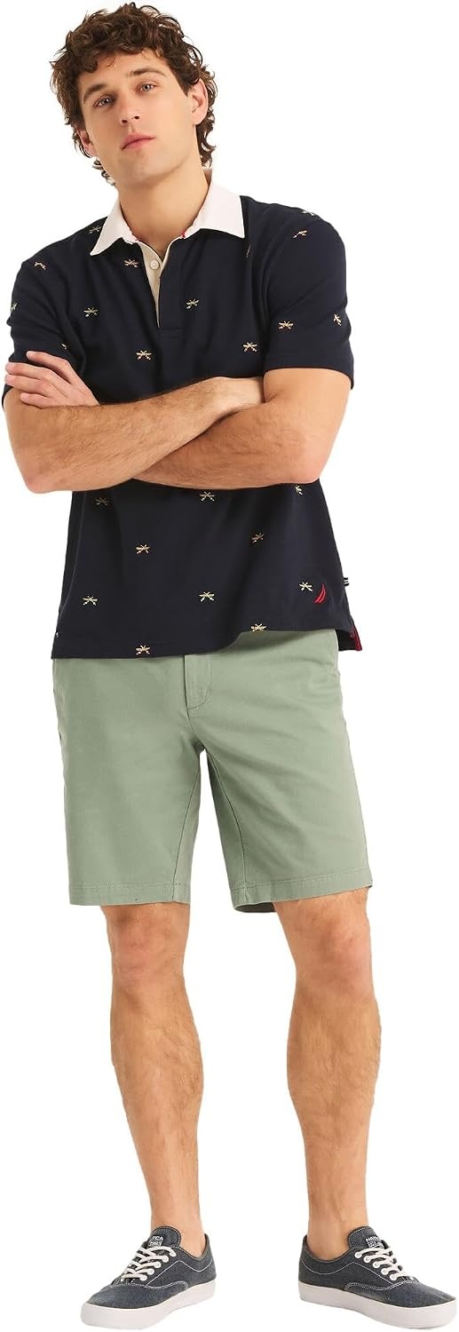image:imageNautica Mens Cotton Twill Flat Front Chino ShortChinois Green