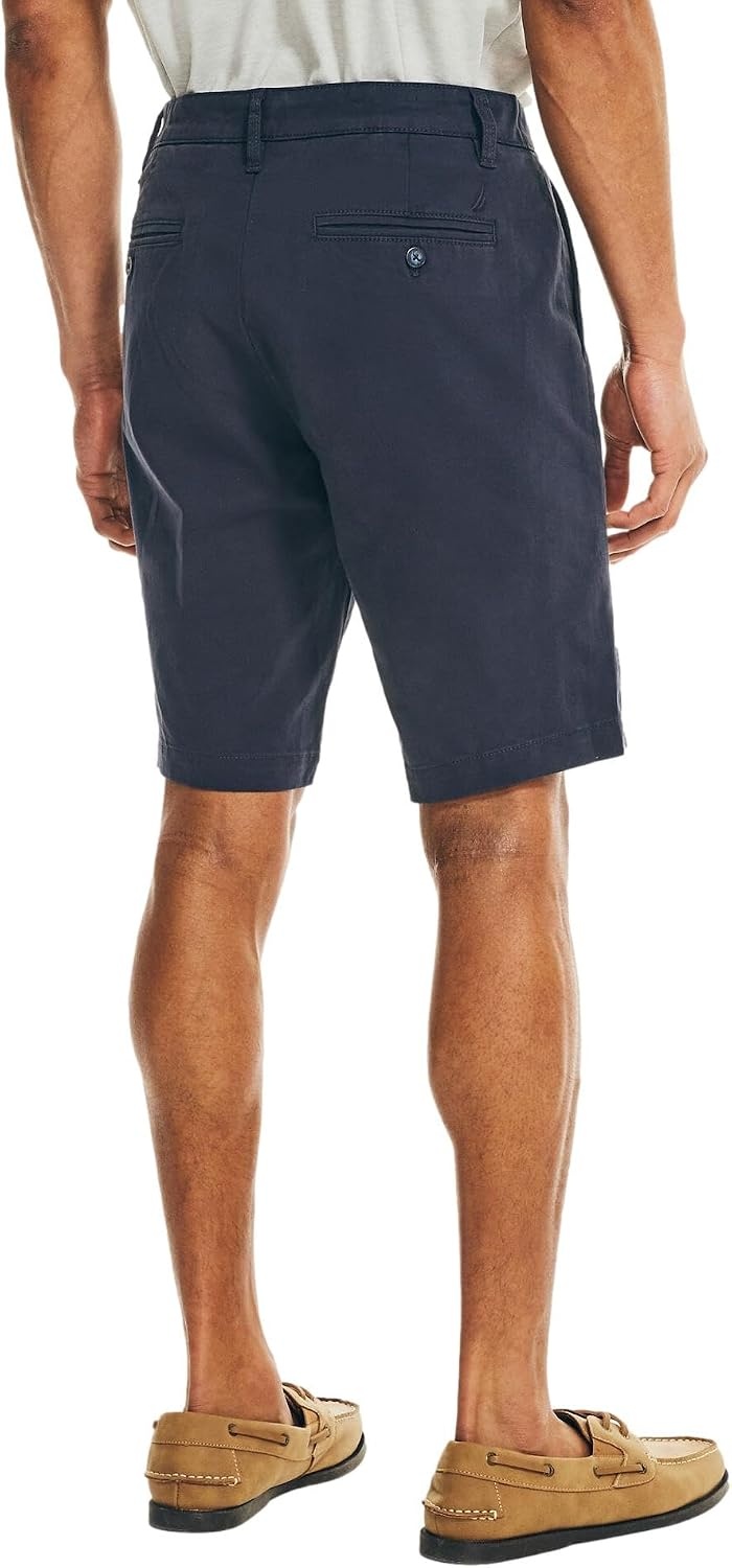 image:imageNautica Mens Cotton Twill Flat Front Chino ShortFrench Navy