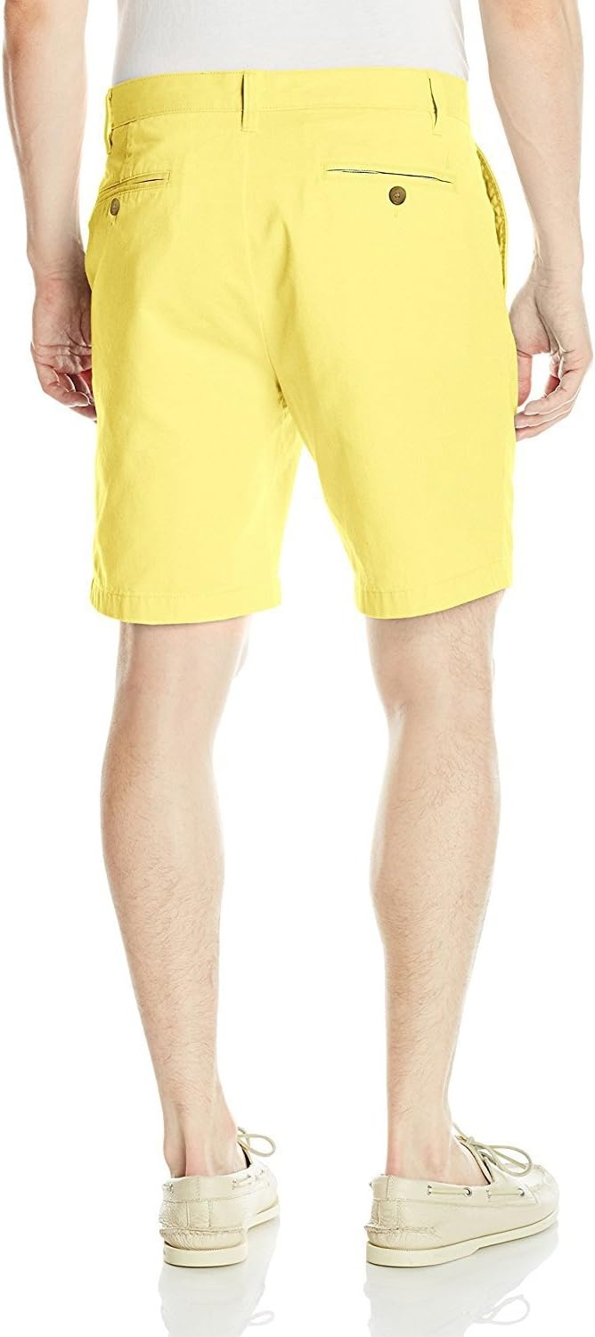 image:imageNautica Mens Cotton Twill Flat Front Chino ShortLemon Meringue