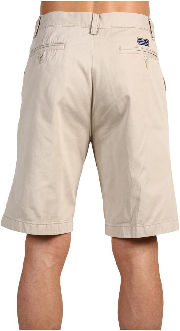 image:imageNautica Mens Cotton Twill Flat Front Chino ShortTrue Stone