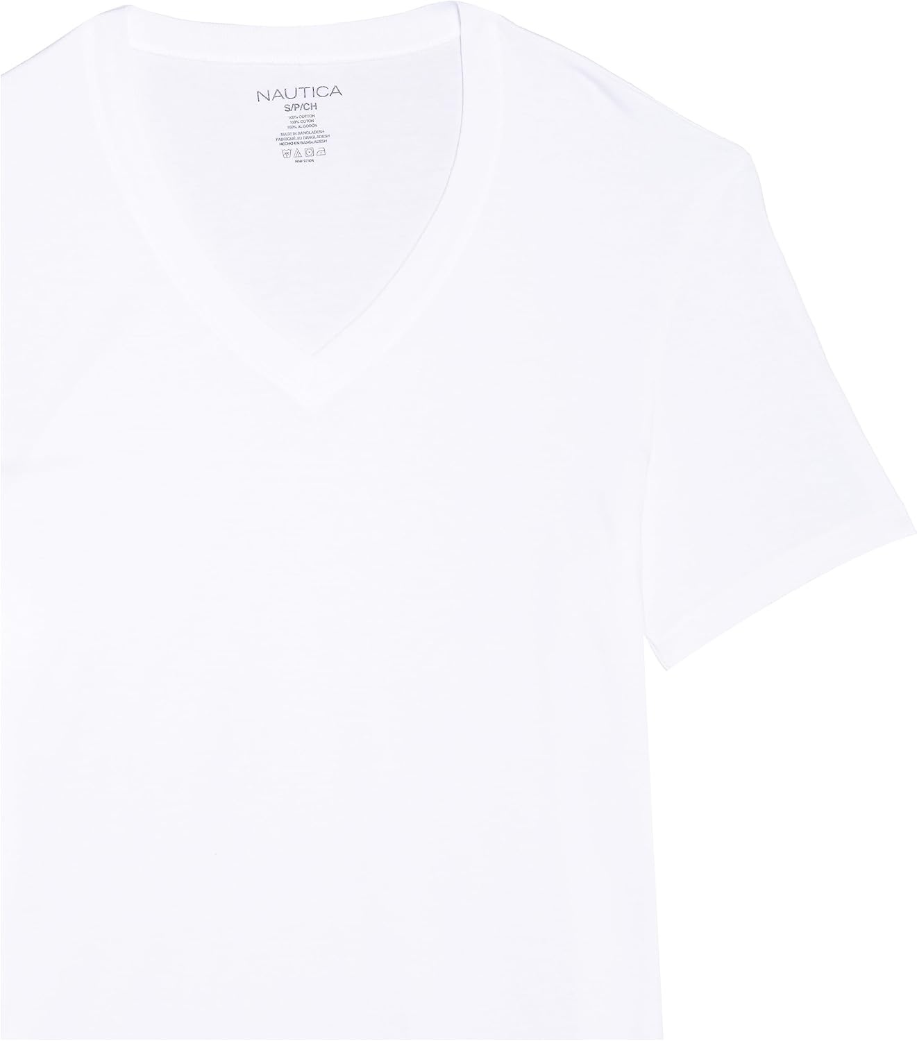 image:imageNautica Mens Cotton VNeck 3Pack TShirtsWhite New 3 Pack