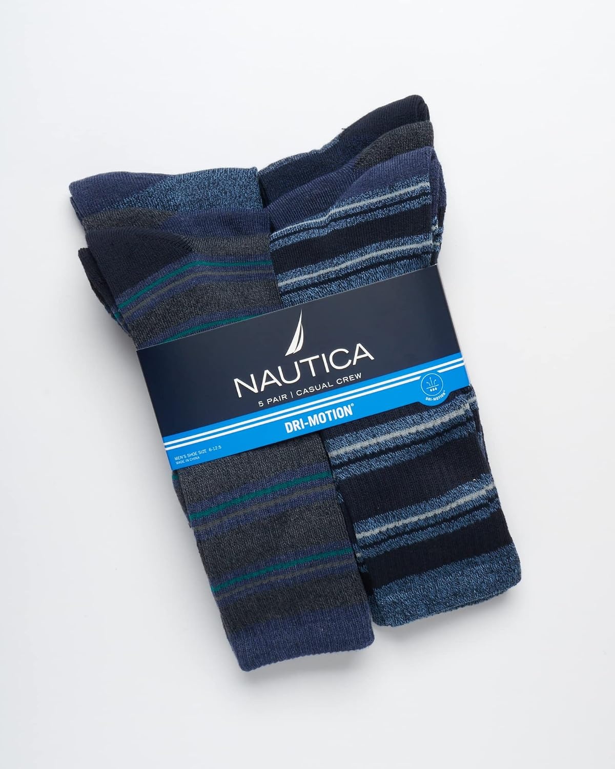 image:imageNautica Mens Crew Socks 5 Pack Breathable Moisture Wicking Cushioned Athletic Work and Dress Socks for Men Sizes 6125Assorted