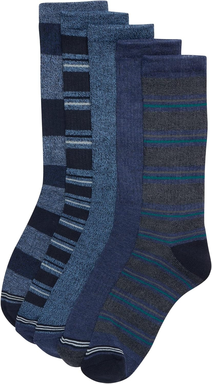 image:imageNautica Mens Crew Socks 5 Pack Breathable Moisture Wicking Cushioned Athletic Work and Dress Socks for Men Sizes 6125Assorted