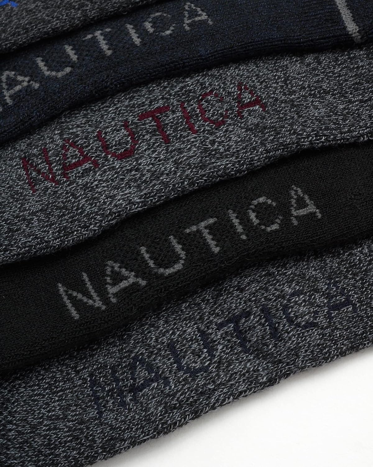 image:imageNautica Mens Crew Socks 5 Pack Breathable Moisture Wicking Cushioned Athletic Work and Dress Socks for Men Sizes 6125BlackGray