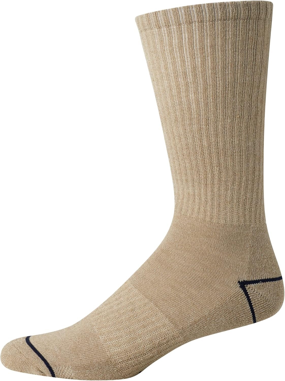 image:imageNautica Mens Crew Socks 5 Pack Breathable Moisture Wicking Cushioned Athletic Work and Dress Socks for Men Sizes 6125BrownKhaki