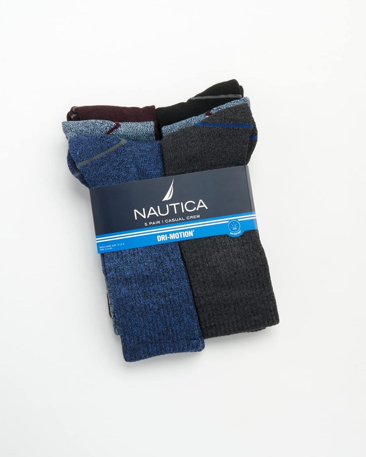 image:imageNautica Mens Crew Socks 5 Pack Breathable Moisture Wicking Cushioned Athletic Work and Dress Socks for Men Sizes 6125Multi