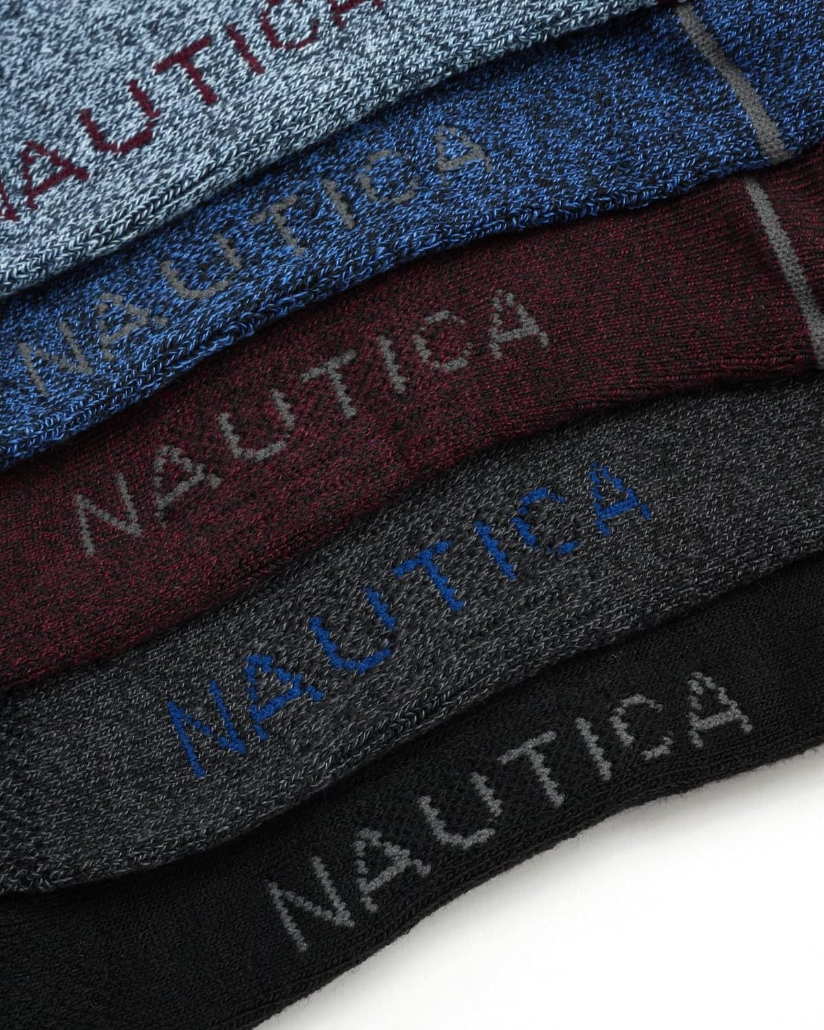 image:imageNautica Mens Crew Socks 5 Pack Breathable Moisture Wicking Cushioned Athletic Work and Dress Socks for Men Sizes 6125Multi