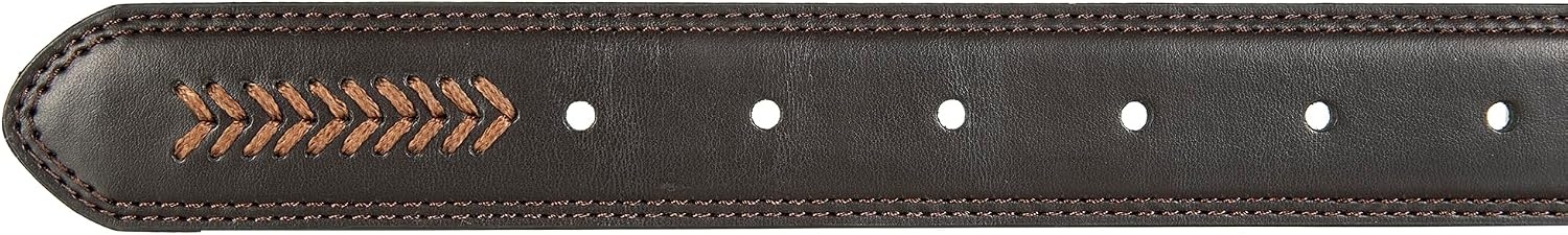 image:imageNautica Mens Dress Leather Belt for Suits and Pants Classic Business Fashion Adjustable Metal BuckleLeather Laced Brown