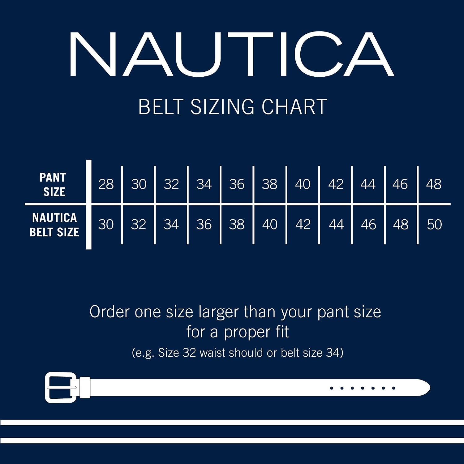 image:imageNautica Mens Dress Leather Belt for Suits and Pants Classic Business Fashion Adjustable Metal BuckleLogo Inlay Double Stitch Cognac