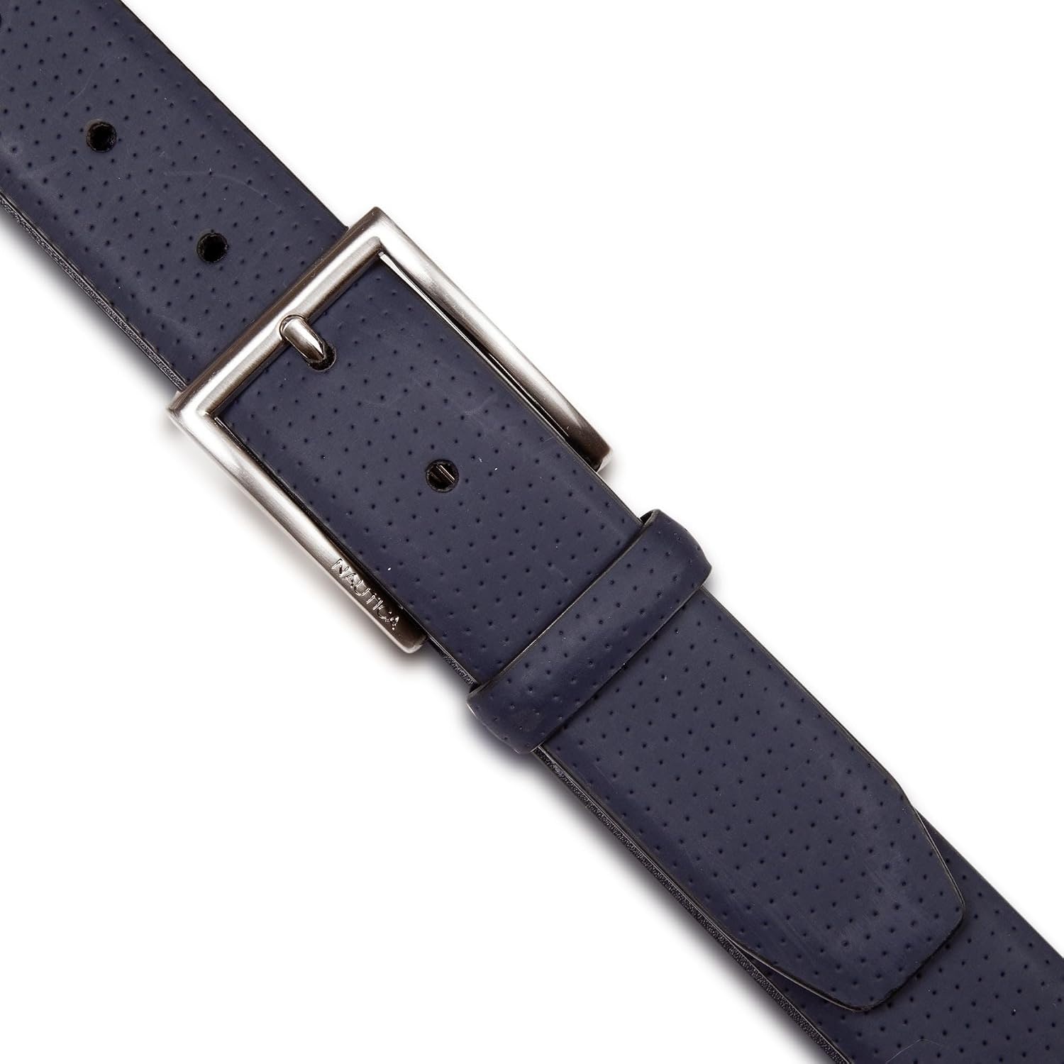 image:imageNautica Mens Dress Leather Belt for Suits and Pants Classic Business Fashion Adjustable Metal BucklePerforated Dress Navy