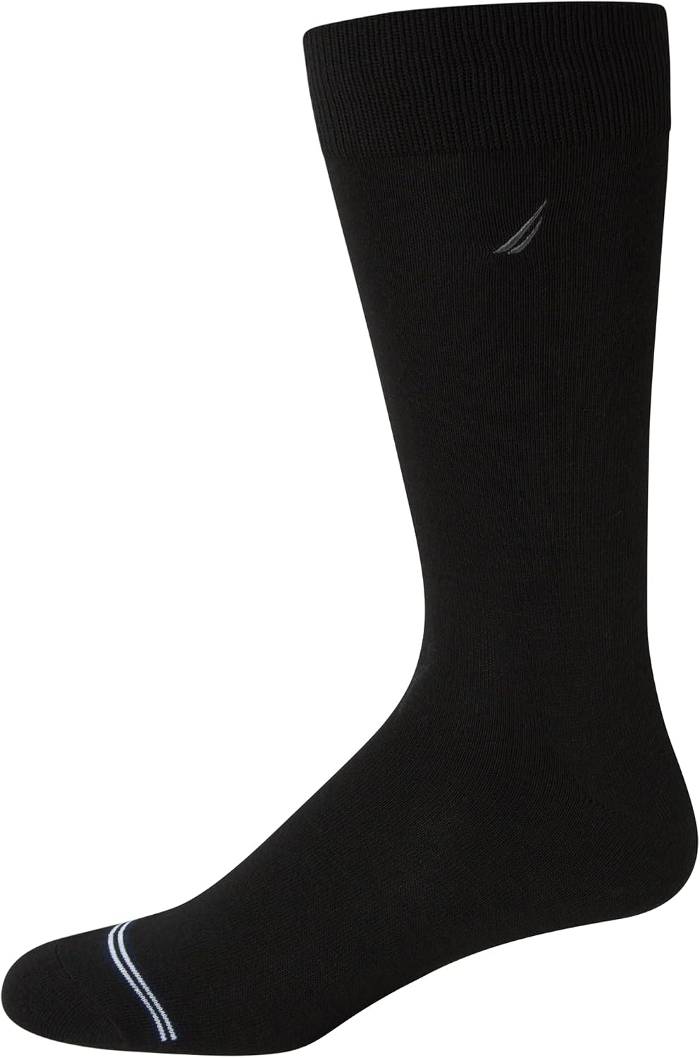 image:imageNautica Mens Dress Socks 10 Pack Breathable Stretch Crew Socks for Men for Work Business and Formal Wear Sizes 6125Black Flat Knit