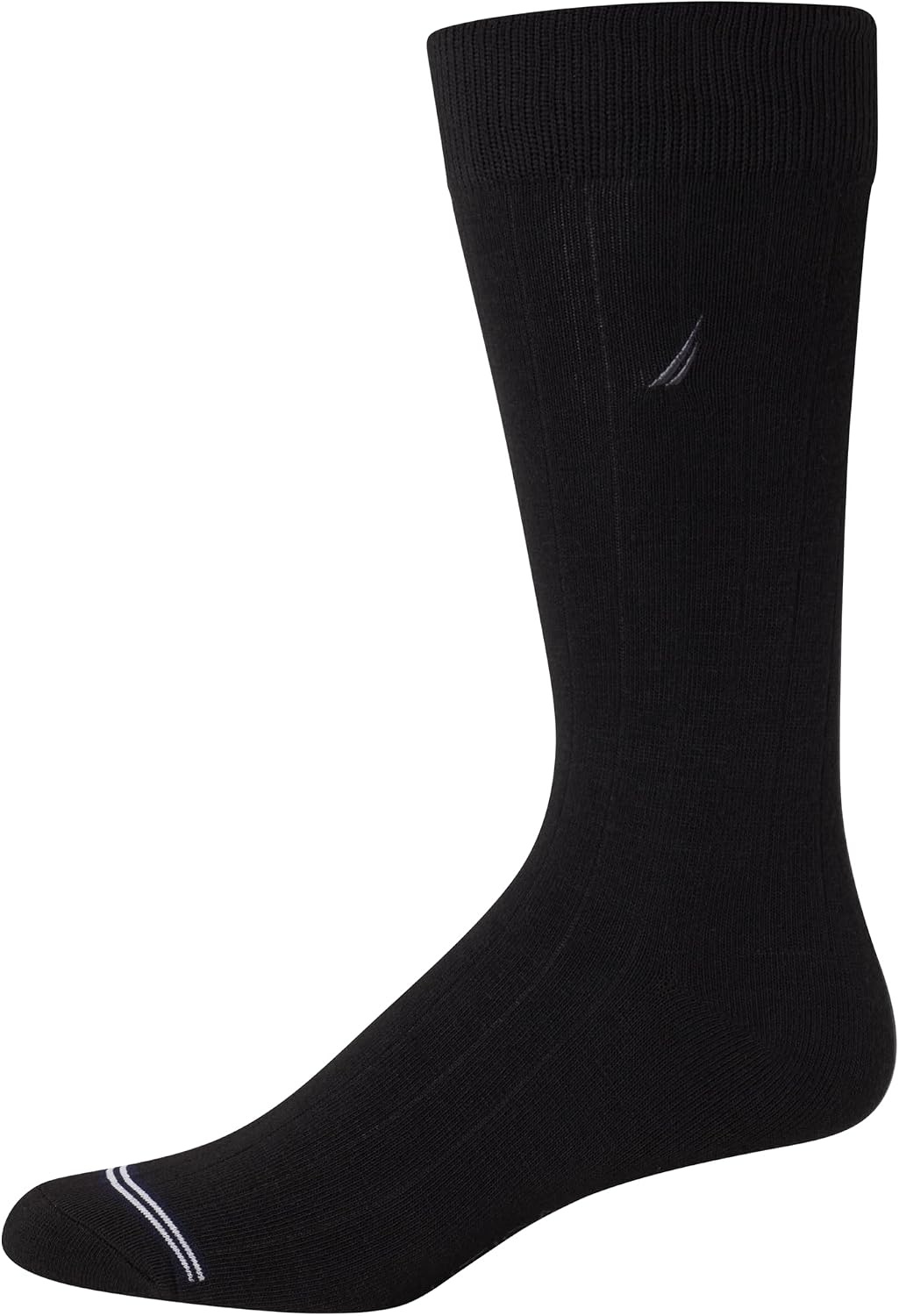 image:imageNautica Mens Dress Socks 10 Pack Breathable Stretch Crew Socks for Men for Work Business and Formal Wear Sizes 6125Black Logo